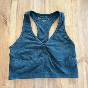 Beyond Yoga Spacedye Lift Your Spirit Bra Size Small Heathered Green Athletic